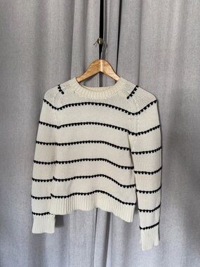 Madewell Cream Sweater with Black Stripes